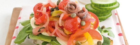 Italiaanse salade op ciabatta